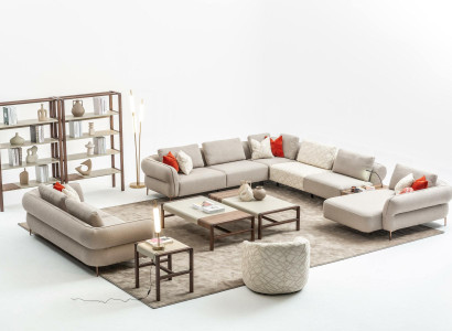Sofagarnitur 2+1 Sitzer U-Form Sofa Set Wohnzimmer Garnitur Luxus Couchen